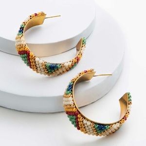Festival beaded hoop earrings from Noonday!